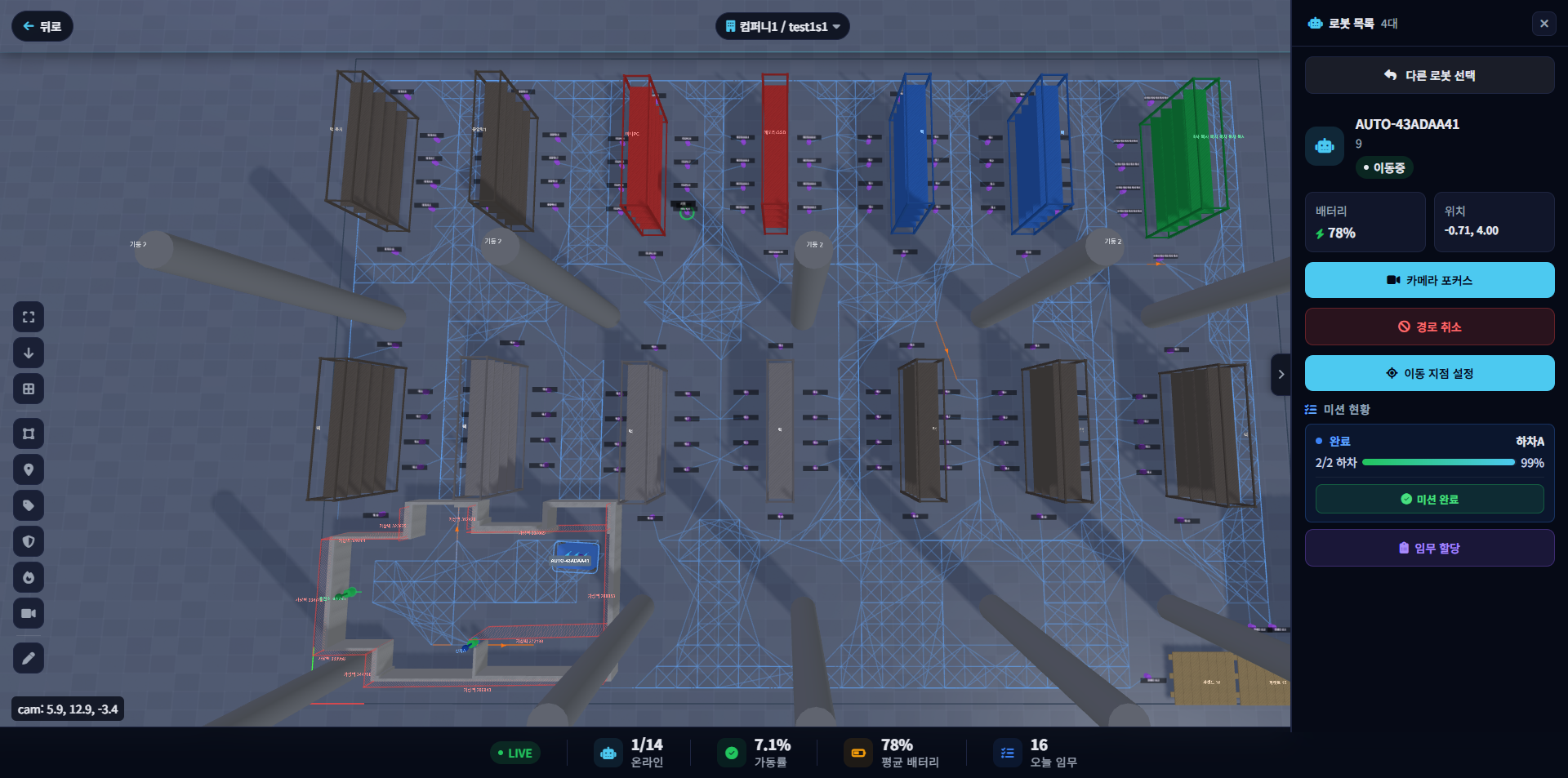 다중 로봇 경로 시각화